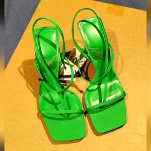 Zara strappy green heel